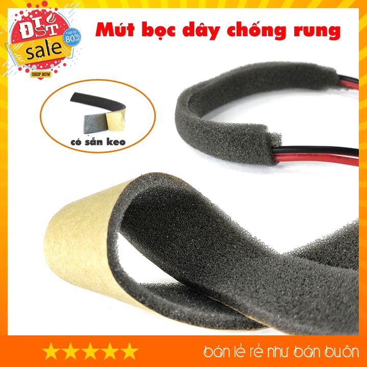 Mút bọc dây loa chống rung, có keo dán - Chống rung dây gây tạp âm, chống nhiễu mass dây trong âm thanh (30mm)