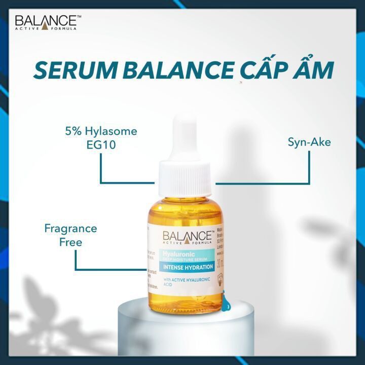 [Chuẩn Auth] Serum cấp nước dưỡng ẩm Balance Active Formula Hyaluronic Deep Moisturizing 30ml White Store