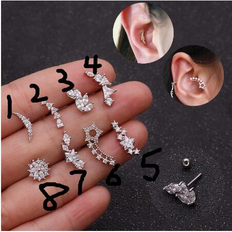 Bông tai gắn vành bằng thép không gỉ thời trang xinh xắn