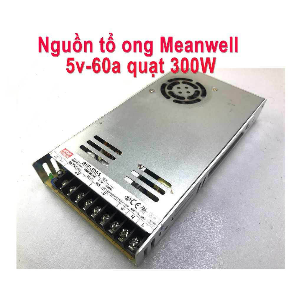 Nguồn tổ ong Meanwell 5V 60A Quạt 300W Cũ