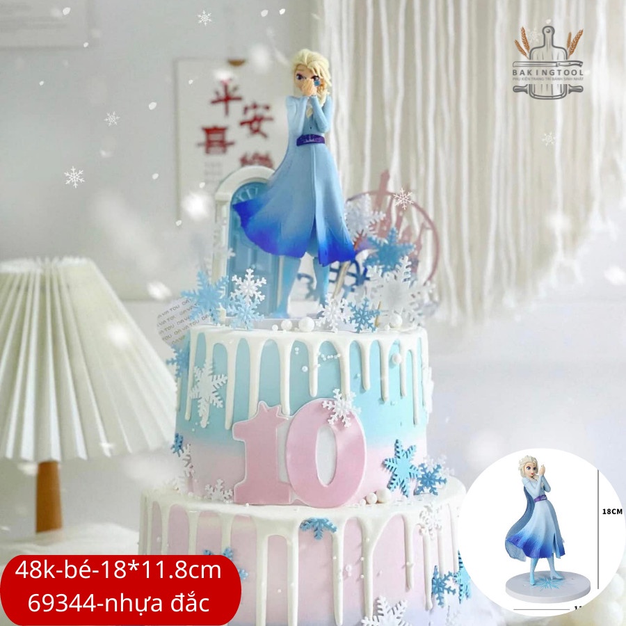Trang trí bánh mô hình Búp bê Disney Elsa bản cao cấp