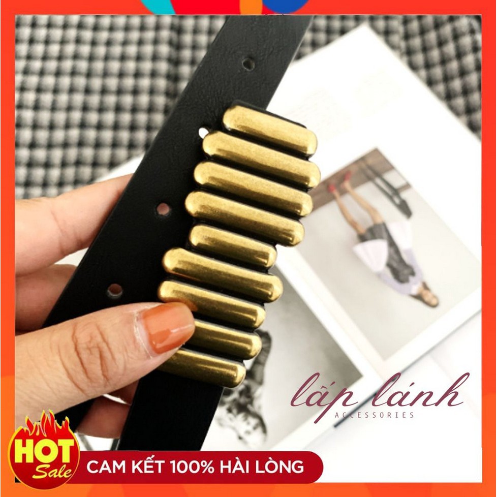 [Có sẵn] THẮT LƯNG DÂY LƯNG DA PU BELT MẶT KIM LOẠI PHỐI ĐẦM, VEST PHONG CÁCH RETRO CÁ TÍNH THỜI TRANG DL05