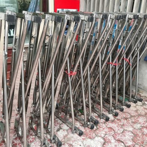 võng xếp khung vuông inox cao cấp kèm lưới cán thép cỡ đại trọn bộ giá võng xếp