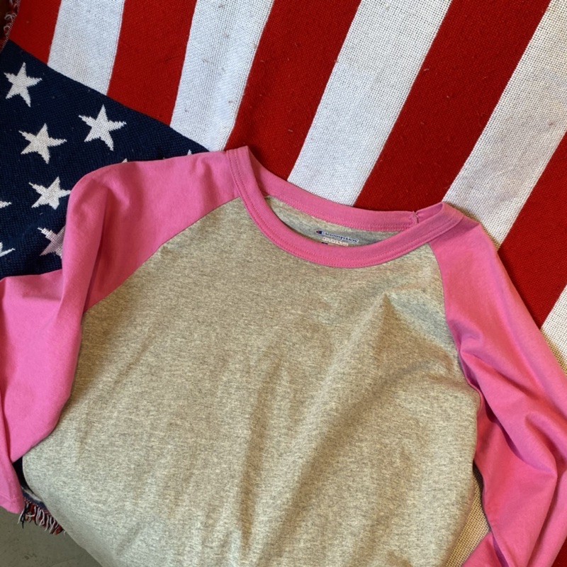 [Mã FAMALLT5 giảm 15% đơn 150k] American Pie - Áo raglan Champion hồng xám