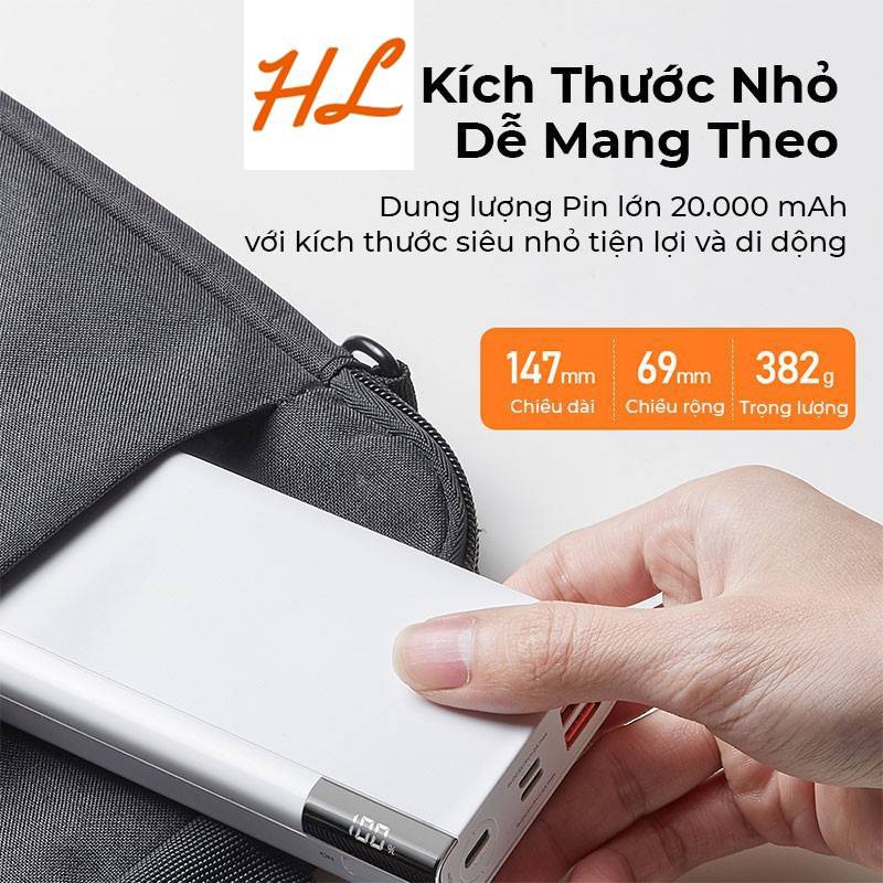 Pin Sạc Dự Phòng Remax RPP-108 20000mAh Lõi Li-Polymer, (Cổng Sạc Nhanh QC3.0 và PD 18W Type-C) - Hưng Long PC