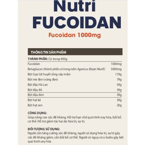 Nutri Fucoidan-Thực dưỡng miễn dịch