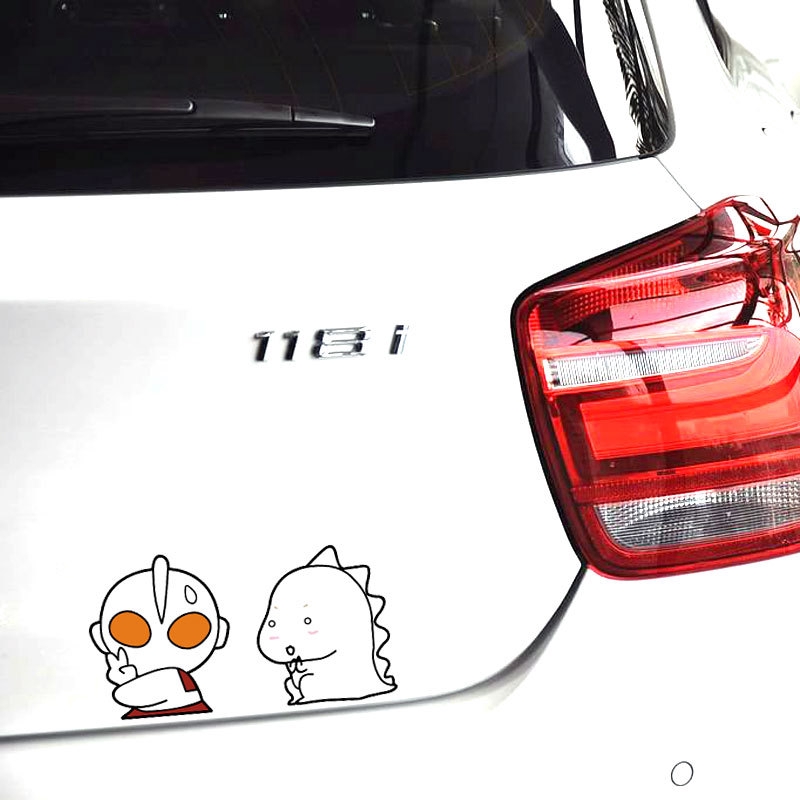 Sticker Dán Trang Trí Xe Hơi Hình Ultraman Hits The Monster