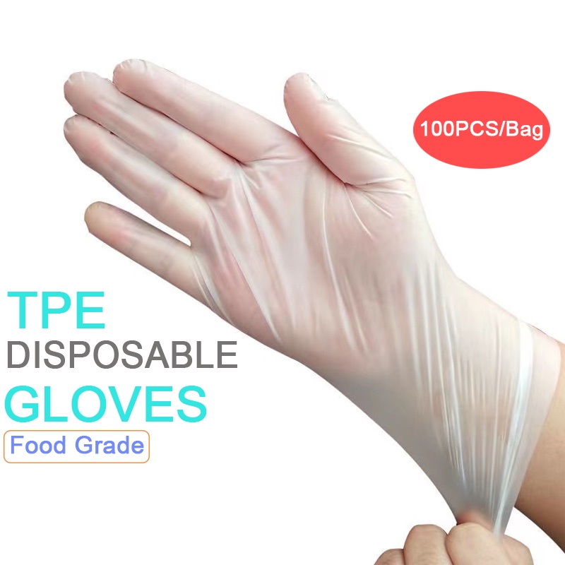 Set 100 Găng Tay TPE Không Bột Dùng Một Lần Đa Ứng Dụng