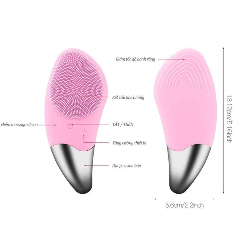 Máy Rửa Mặt Sóng Siêu Âm Sonic Facial Brush - Sạc Usb - Chống Nước Tuyệt Đối