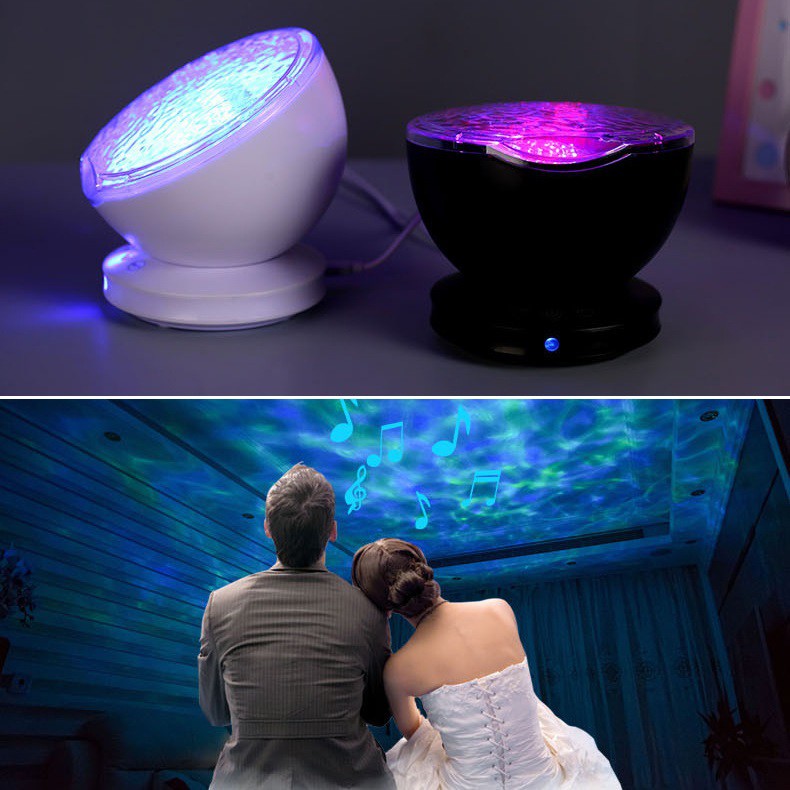 Đèn ngủ sóng biển, Loa âm thanh 3D, Máy chiếu sóng biển