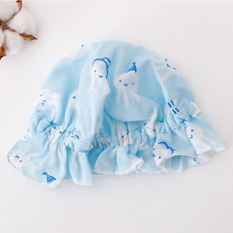 Mũ bèo cho bé sơ sinh chất cotton mỏng mát họa tiết đáng yêu _ MU16