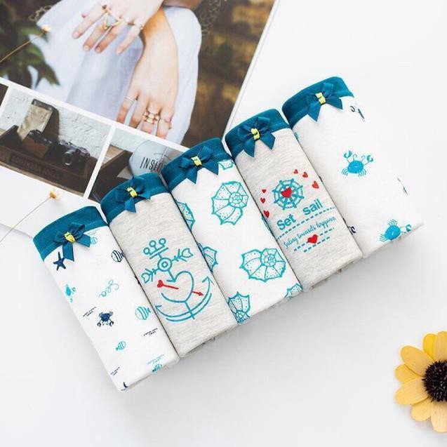 Túi 5 Chiếc Quần Lót Cotton Nữ Cute Cao Cấp