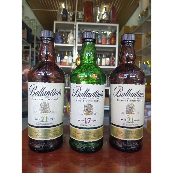 Vỏ Chai Rượu Ngoại Ballantines Thủy Tinh Châu Âu 700ML Trang Trí Nhà Cửa.