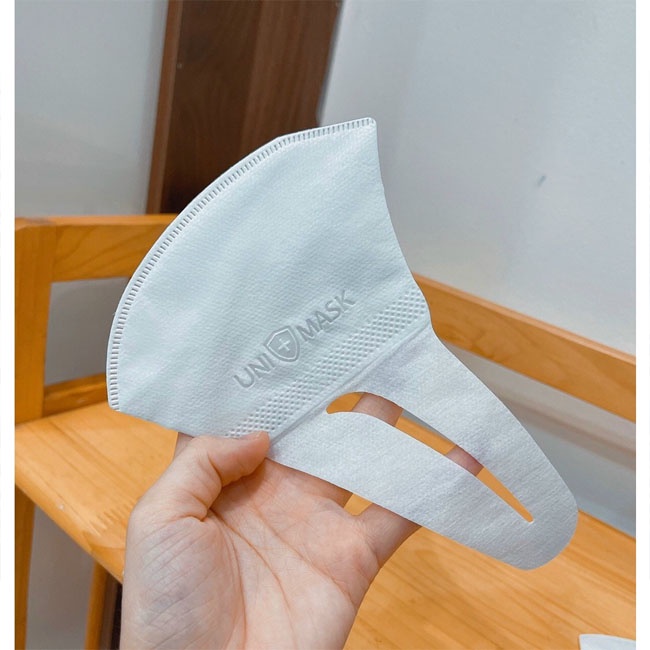 100 chiếc Khẩu trang 3d Uni mask, monji chính hãng, chống bụi mịn, kháng khuẩn công nghệ Nhật Bản form ôm sát mặt