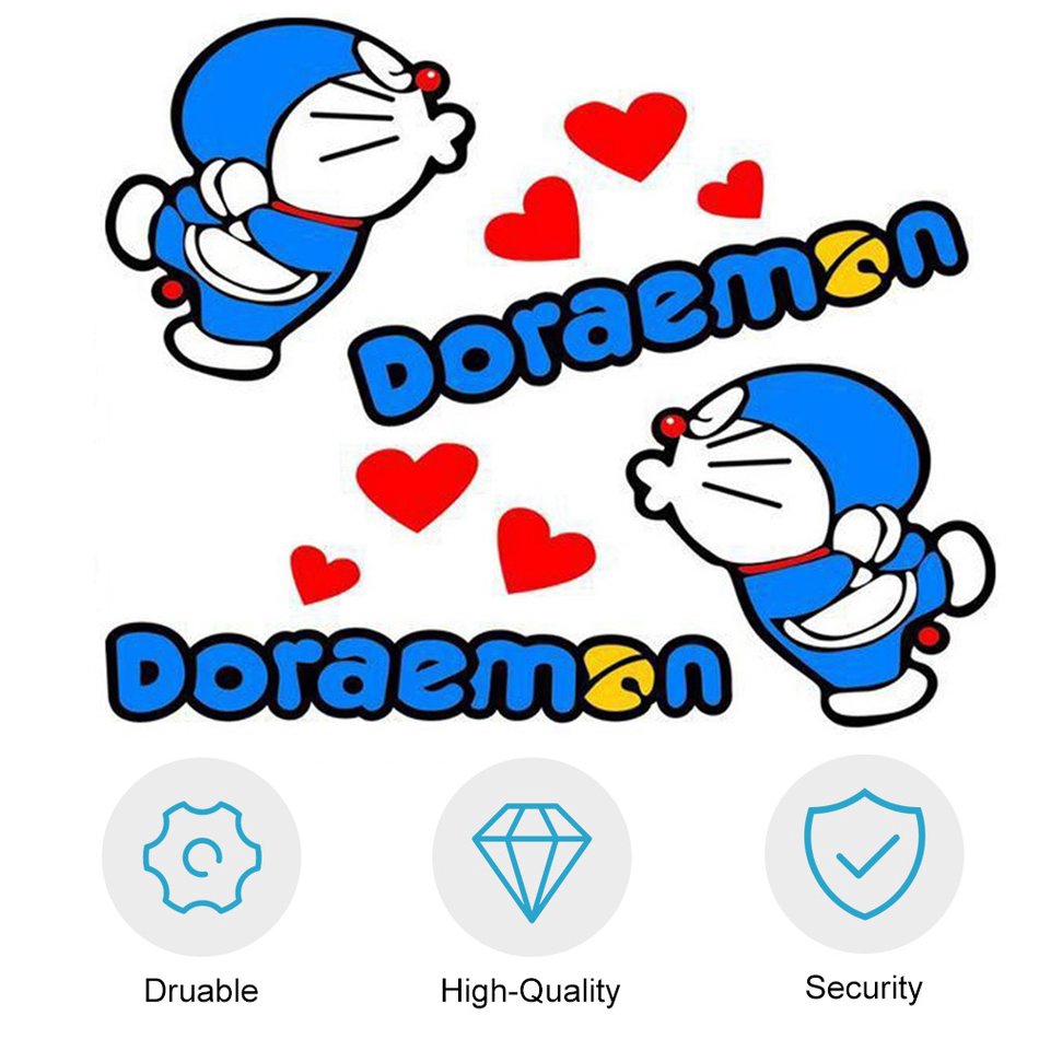 Miếng Dán Trang Trí Gương Chiếu Hậu / Cửa Sổ Xe Hơi Chống Thấm Nước Hình Doraemon