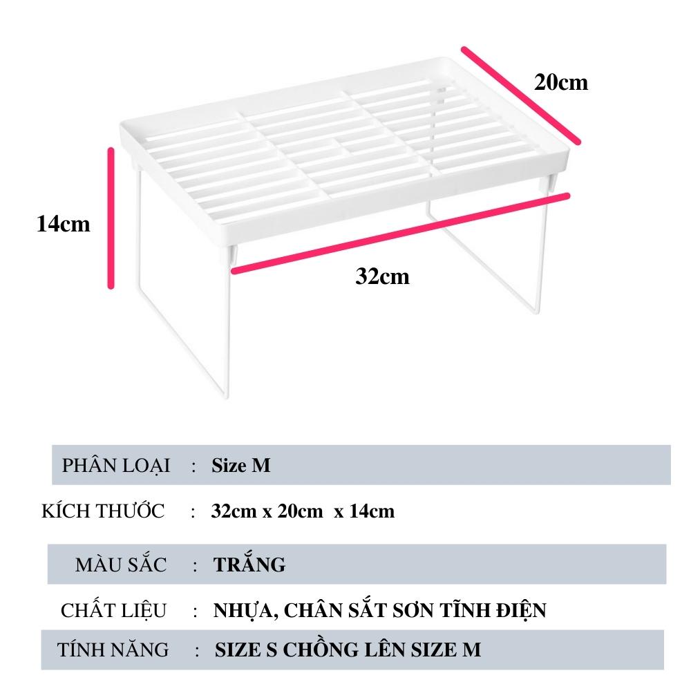 Kệ xếp để đồ dùng cá nhân gấp gọn tiện lợi 2 kích thước có thể đặt chồng lên nhau