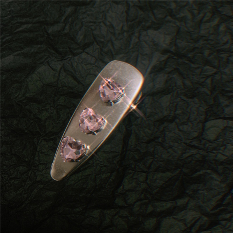 Kẹp Tóc Đuôi Ngựa Đính Đá Pha Lê Hình Trái Tim