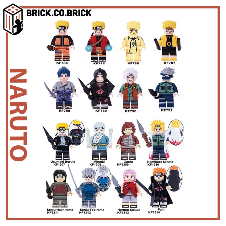 Full Bộ Sưu Tập Đồ Chơi Lắp Ráp Non LEGO Naruto Phim Hoạt Hình Anime Nhật Bản Minifigure Akatsuki Kakashi Sasuke KF6078