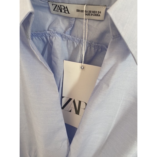 ORDER váy Zara TQXK váy liền chữ A cổ sơ mi xẻ V