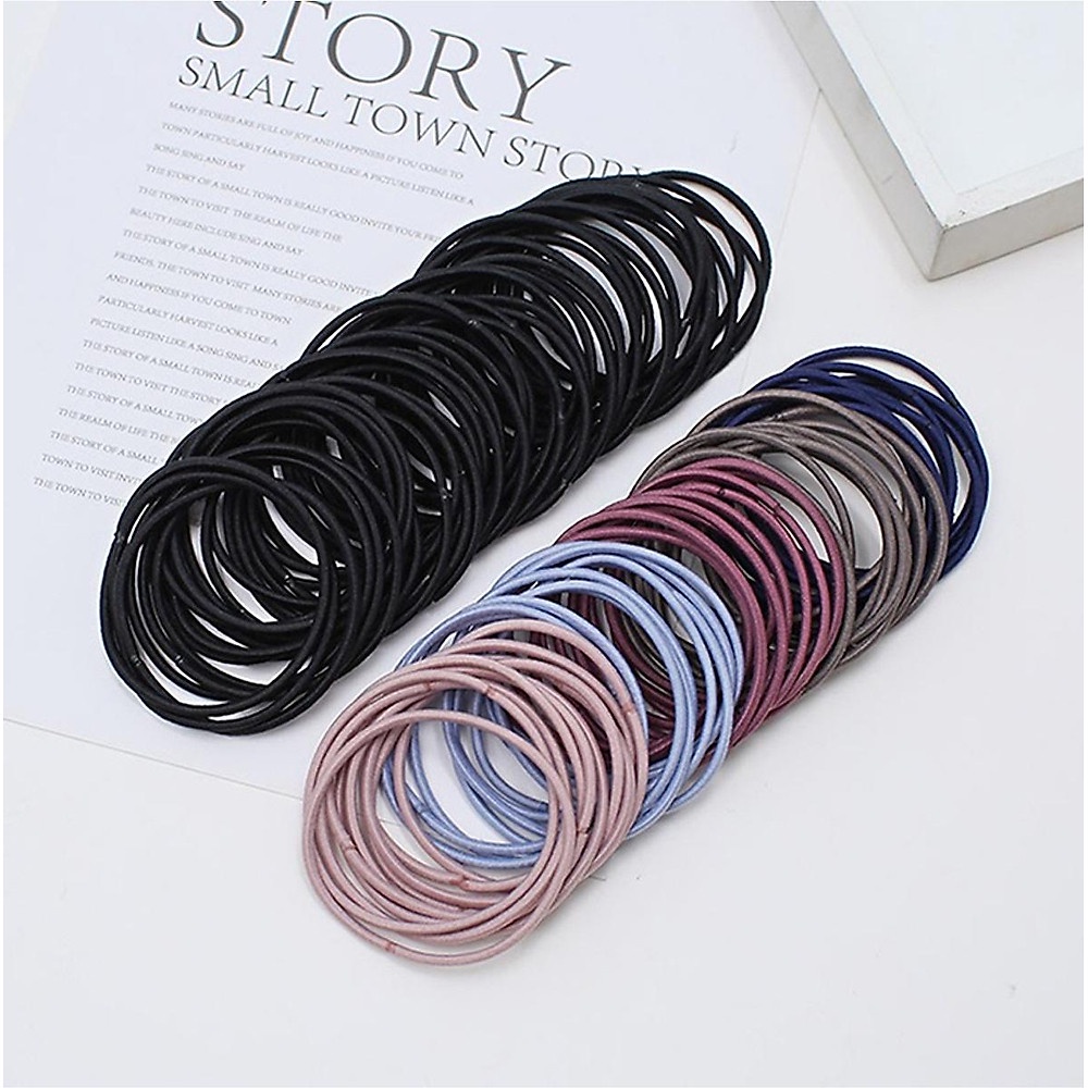 Combo 5 dây thun cột tóc, chun buộc tóc trơn phong cách hàn quốc nhiều màu tiện lợi