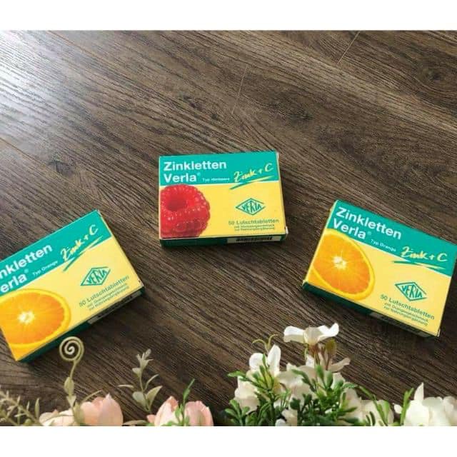 VIÊN NGẬM BỔ SUNG KẼM + VITAMIN C ZINKLETTEN VERLA HƯƠNG CAM & HƯƠNG MÂM XÔI CHO TRẺ LƯỜI ĂN, RỐI LOẠN GIẤC NGỦ, TĂNG ĐỀ