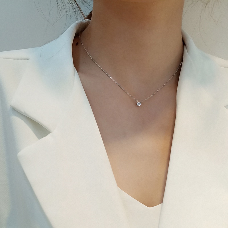 Vòng cổ Nữ Đính Đá CZ Đơn Giản Phong Cách Hàn Quốc