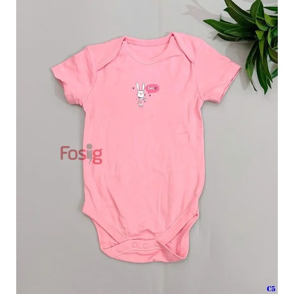 [ 12-15kg] Bodysuit Tay Ngắn Bé Gái Màu Hồng Thỏ Hello