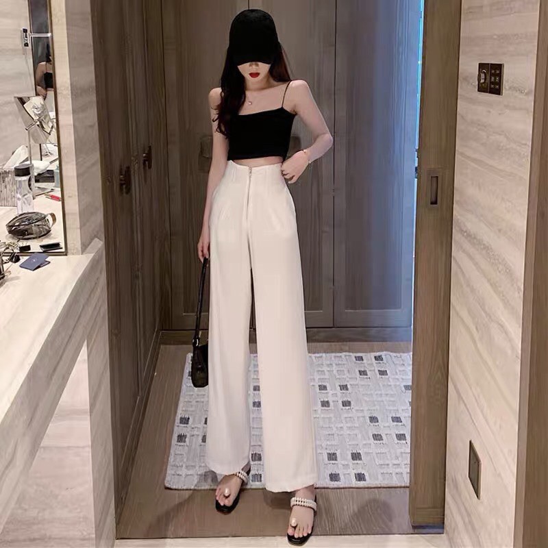 quần ống sớ khoá trước