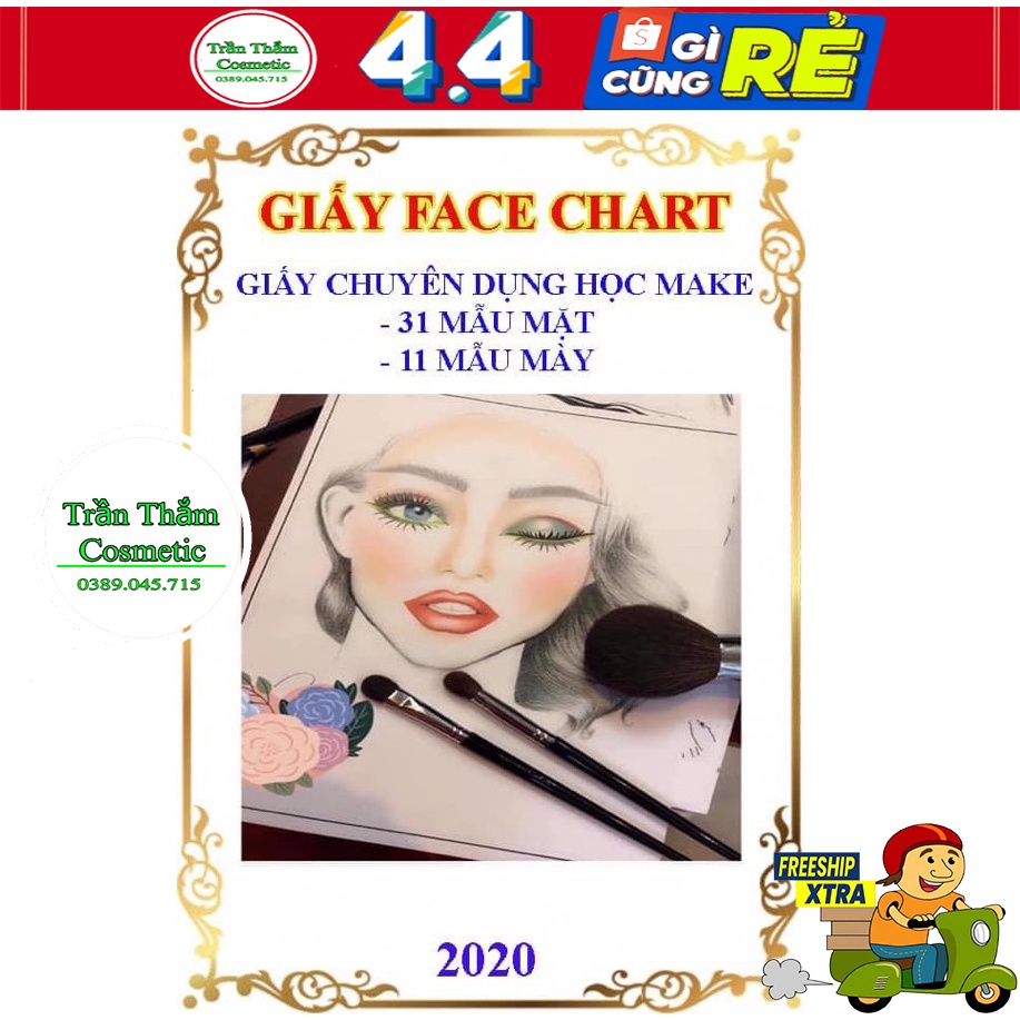 Giấy facechart cho makeup