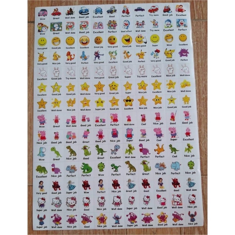 Sticker tiếng Việt khen thưởng 154 hình dán ngộ nghĩnh dùng thi đua đổi quà