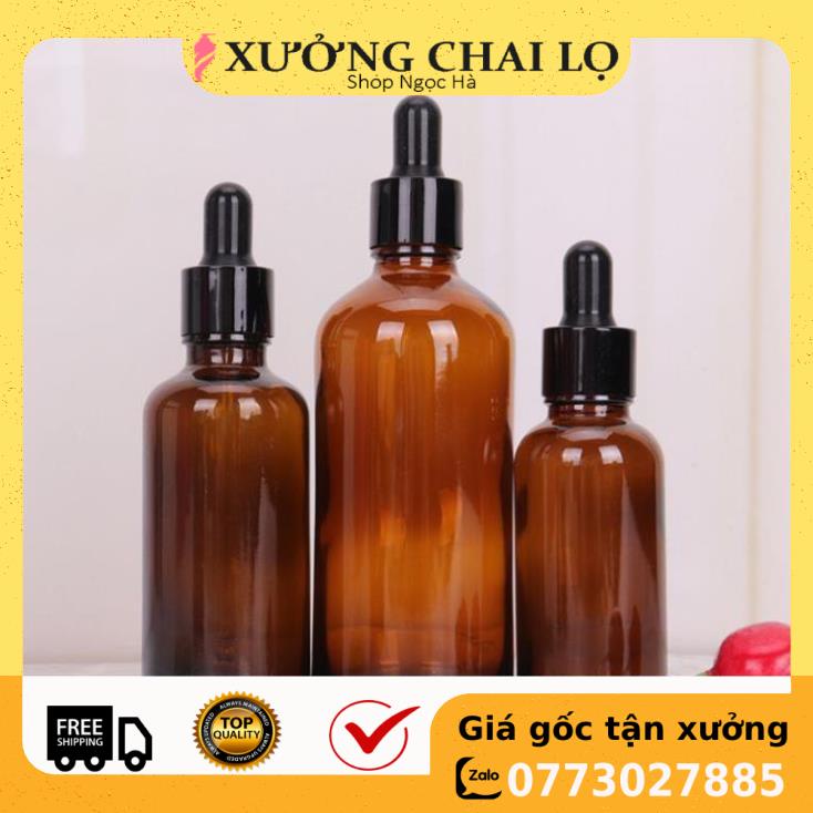 Lọ Chiết Serum ❤ GIÁ RẺ NHẤT ❤ [30ml] Chai lọ đựng tinh dầu bóp giọt khoen đen chiết mỹ phẩm , phụ kiện du lịch