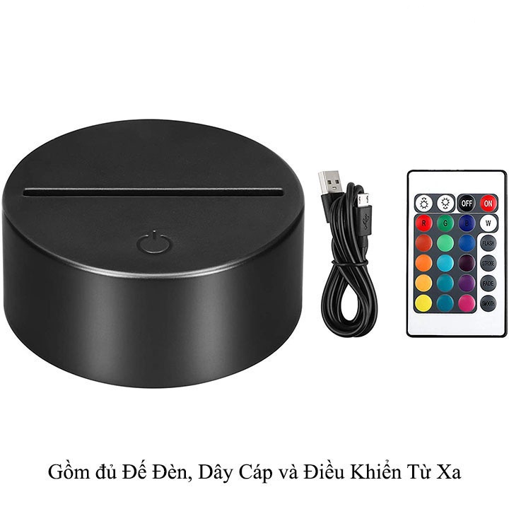 Combo 10 Bộ Đế Đèn Led 3D  - Đế Đèn Mica Trang Trí Phòng Ngủ