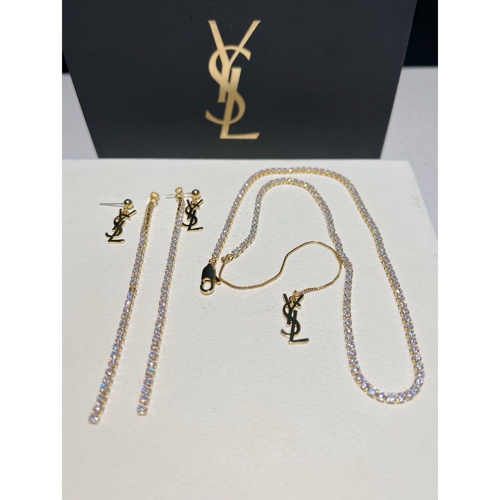 YVES SAINT LAURENT Vòng cổ Mặt Chữ YSL Đơn Giản Cho Cặp Đôi