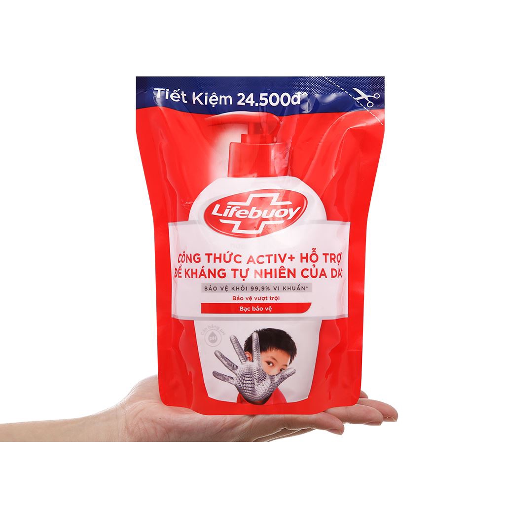 Nước Rửa Tay Lifebuoy Giúp Sạch Khuẩn, Bảo Vệ Khỏi 99.9% Vi Khuẩn Gây Bệnh Túi 400G