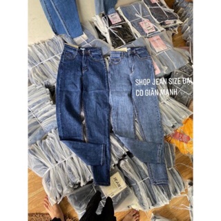 [Size Đại 32-36] Quần Jean Nữ 2 Màu Đậm / Nhạt Bigsize - Lưng Cao, Co Giãn