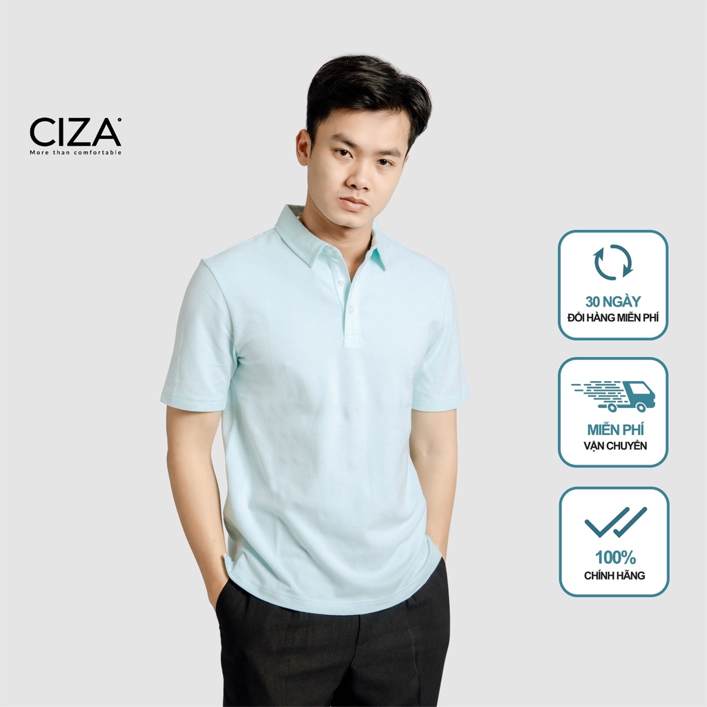 Áo polo nam cotton cao cấp tay ngắn thời trang co giãn 4 chiều thấm hút mồ hôi dáng Regular CIZA APNR33