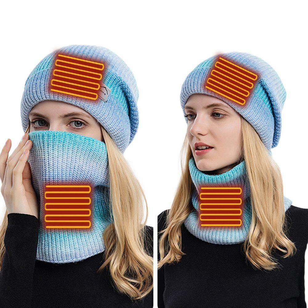 Mũ Beanie Dệt Kim Giữ Ấm Màu Gradient Thời Trang