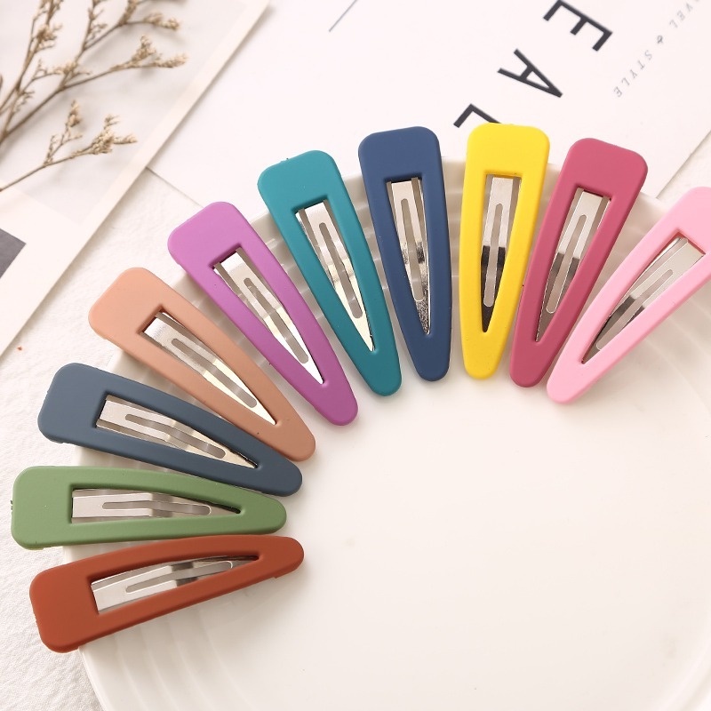 1 Kẹp Tóc Kim Loại Màu Macaron Phong Cách Hàn Quốc Cho Nữ