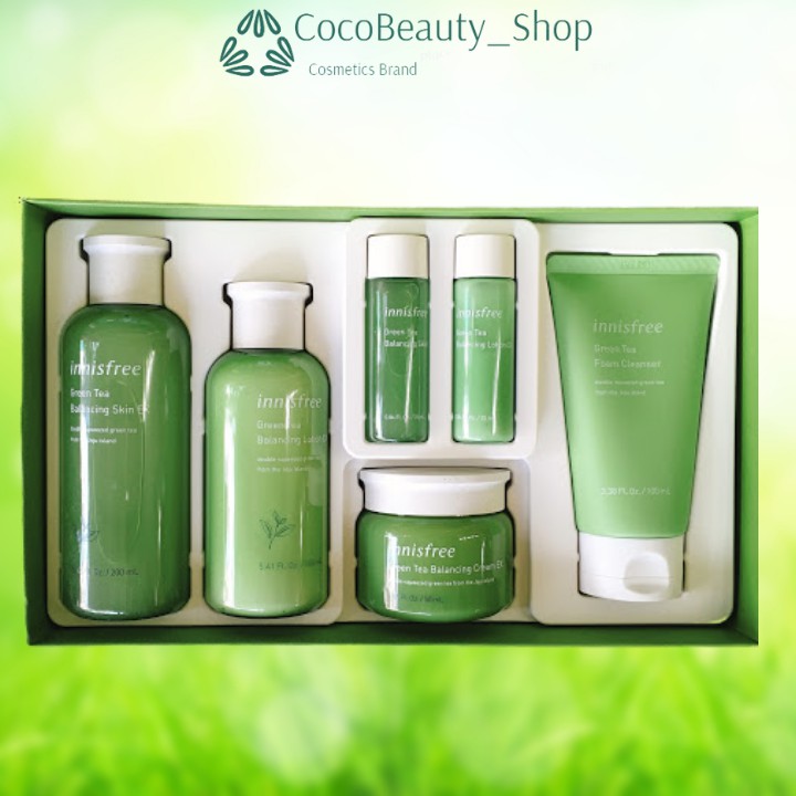 [CHÍNH HÃNG] Set Dưỡng Da Trà Xanh Innisfree Green Tea Balancing Skin Care Trio Set EX 6 in 1 | BigBuy360 - bigbuy360.vn