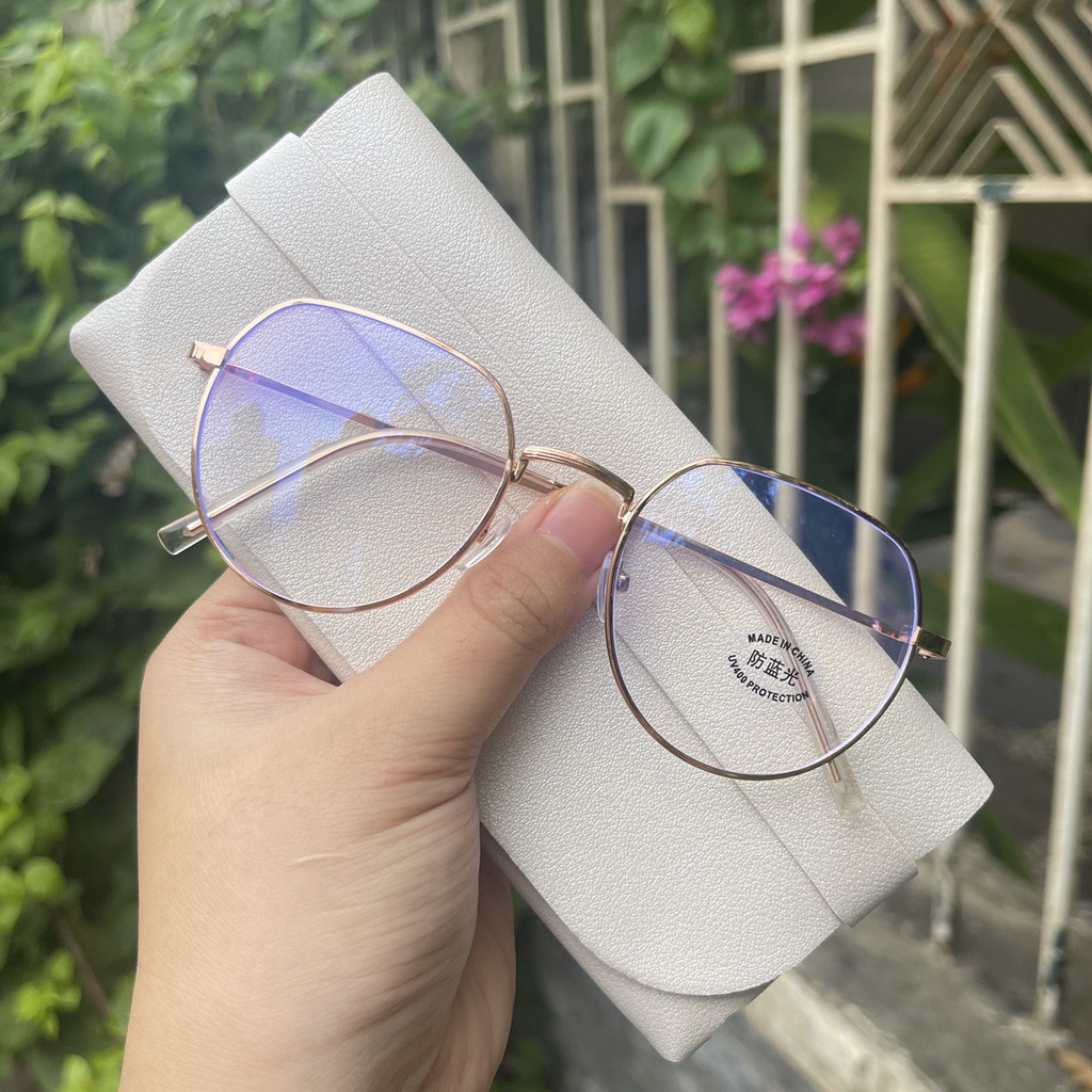 Gọng Kính Giả Cận Nữ Vintage [CÓ BẢO HÀNH ĐỔI TRẢ] Kính Trắng Không Độ Dáng Học Sinh Hàn Quốc Kính Kim Loại Dẻo- VT16 | BigBuy360 - bigbuy360.vn