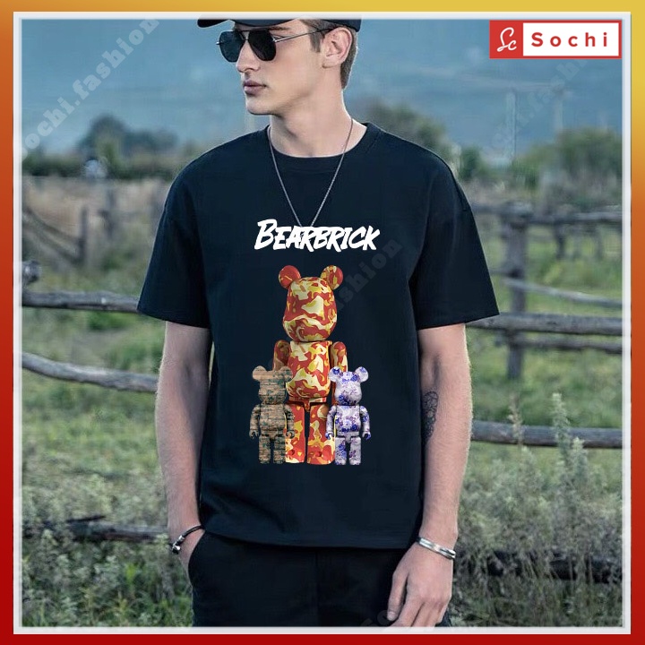 Áo thun nam nữ unisex cao cấp,áo ngắn tay nam in hình BEARBRICK CZ644