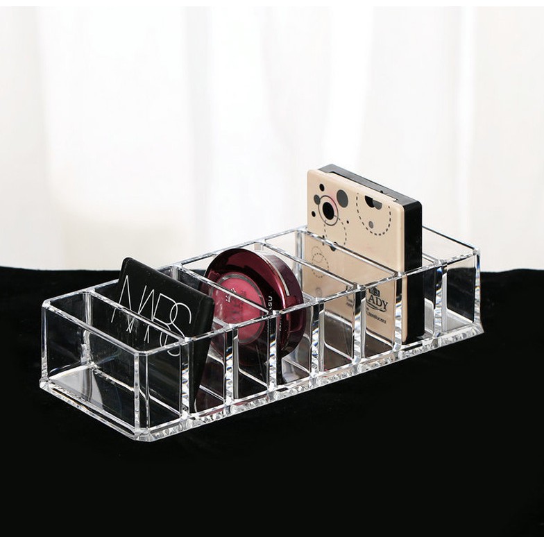Khay Đựng Mỹ Phẩm Bằng Acrylic Trong Suốt 8 Ngăn Tiện Dụng