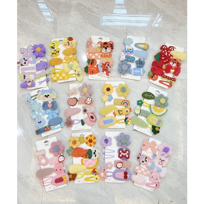 Set 10 kẹp tóc vải hàn quốc cho bé và người lớn.