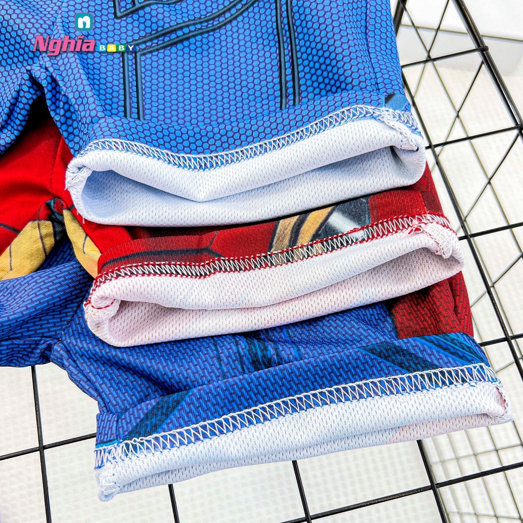 Set bộ thun lạnh 3d in hình hoạt hình siêu cưng NGHĨA BABY dành cho bé trai từ 10kg-35kg