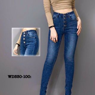 Quần jeans dài nút