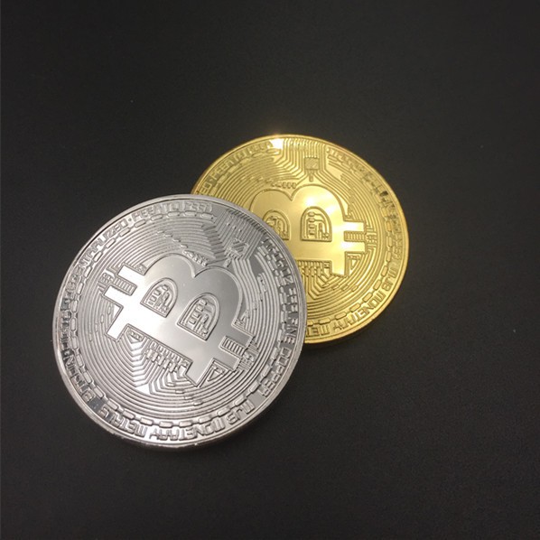 Bộ Sưu Tập Bitcoin BTC Token Miner Cryptocurrency Mạ Vàng