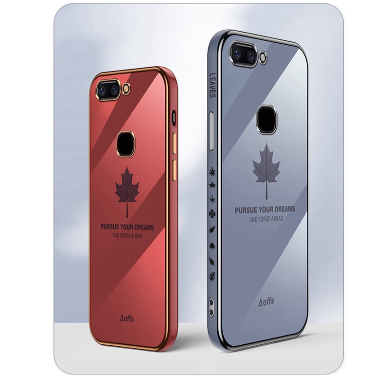 Ốp Điện Thoại Silicon Mềm Mạ Điện Hình Lá Phong Cho VIVO X20 V7 Plus + Y79 Z10 Y71 Y71i