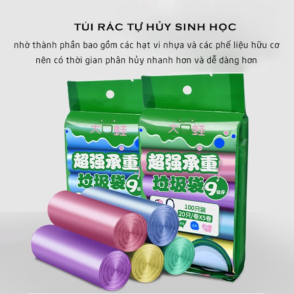 Túi Nilon Đựng Rác Tự Phân Hủy Sinh Học Đa Dạng Màu Sắc