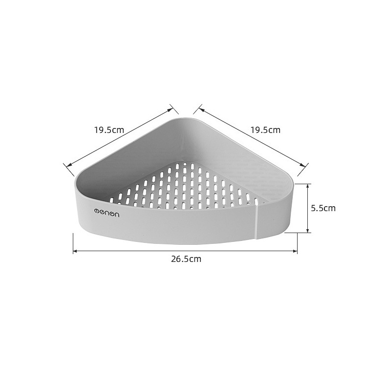 Kệ góc nhà tắm dán tường nhựa ABS, kệ để gia vị nhà bếp có lỗ thoát nước