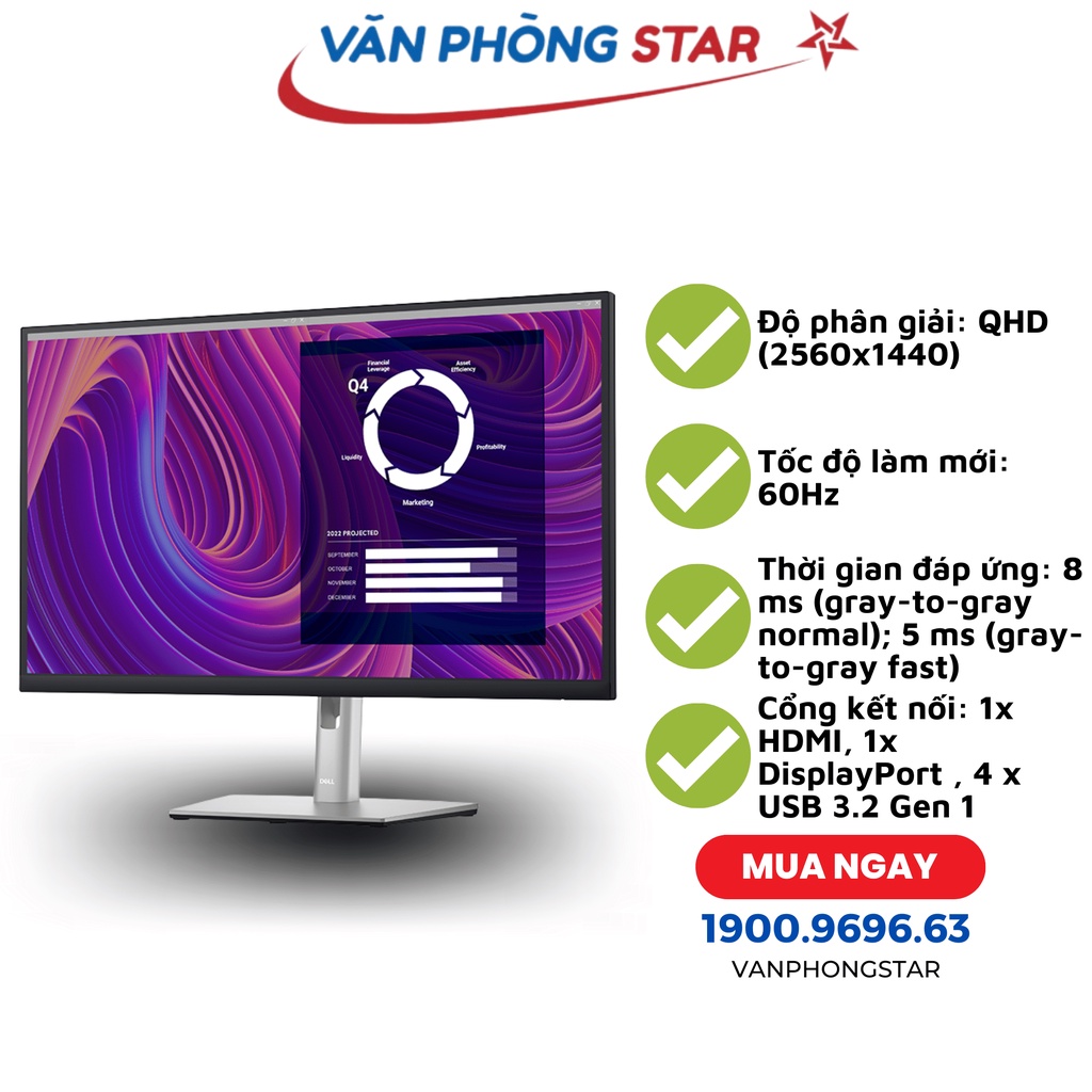 Màn hình Dell P2723D 27 inch IPS 2K 60Hz